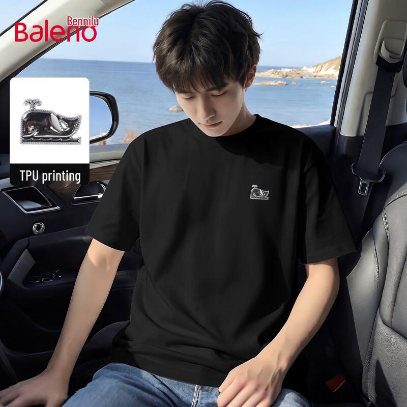 Baleno Unisex Whale Print Heavy Cotton T-Shirt