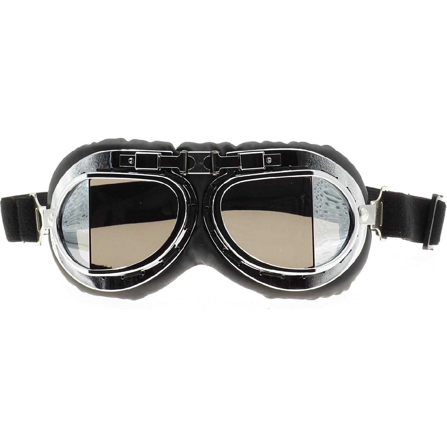 

Classic Vintage Motorcycle Goggles Protective Glasses Bp1004-silver/Plating