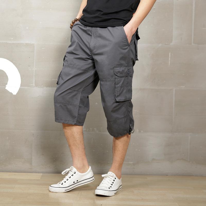 Summer Overalls Thin Loose Shorts Men's Multi-pocket Pants Outdoor Leisure Sports Cropped Pants Men