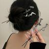 New Chinese Ancient Hairpin High Quality Black Silver Hair Stick Elegant Cool Hairpin for Girl Female Hair Ornament Styling Tool