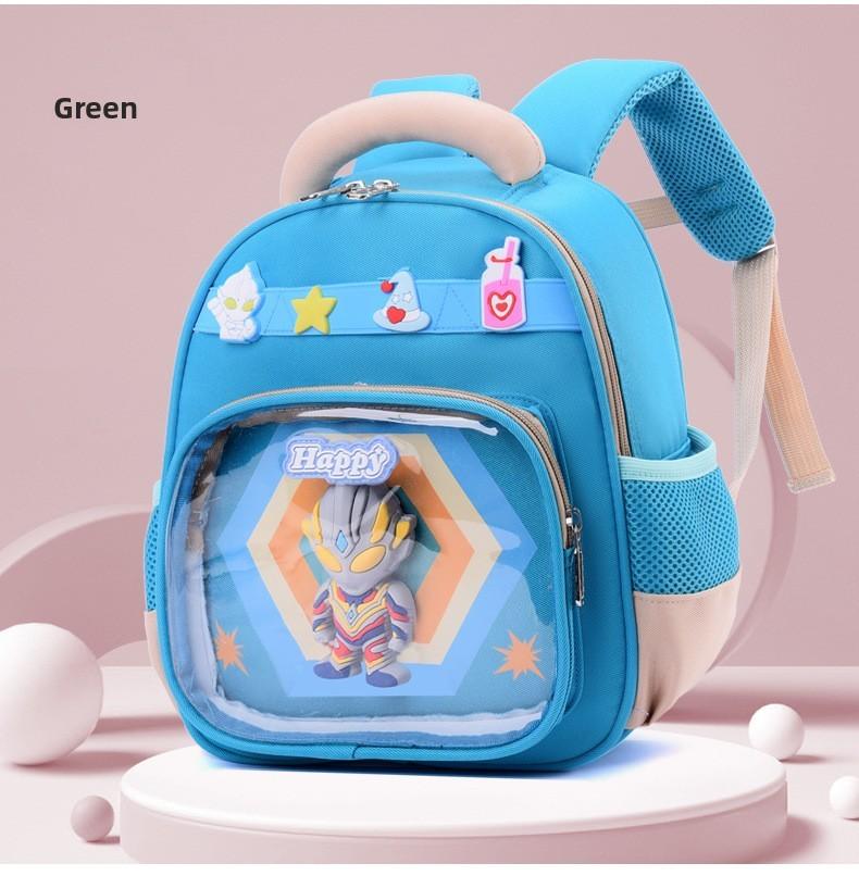

Kuromi Melody Cute Ultraman Decorative Children Backpack For School Use Daily Green