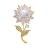 SKEDS Exquistie Women Girls High Quality Sunflower Rhinestone Brooches Pins Luxury Decoration Boutique Flower Badges Corsage