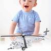 Spielzeug-Hubschrauber mit Rückziehmechanismus, Licht und Sound für Kinder(Weiß)
