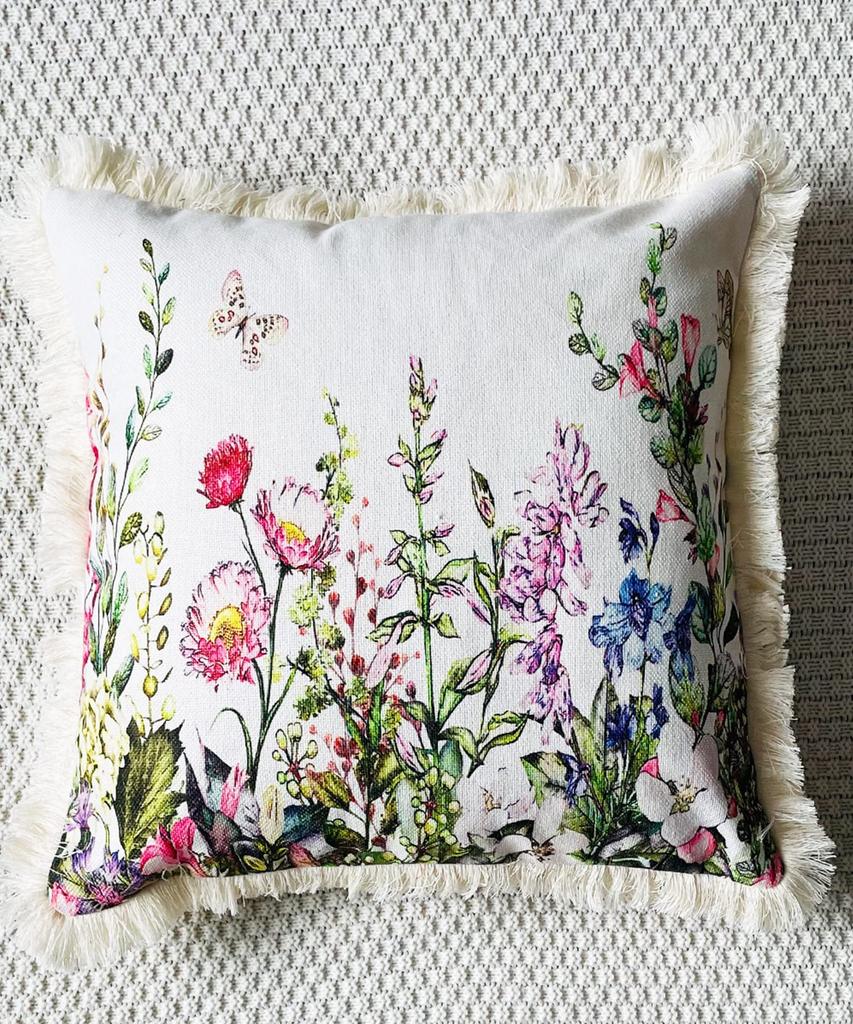 Cushion Cover, Interior, Asian, Ethnic, Fringe, Natural, Balinese, Exotic, Asian, 45x45, Ethnic Style Cushion Cover (10 Others)