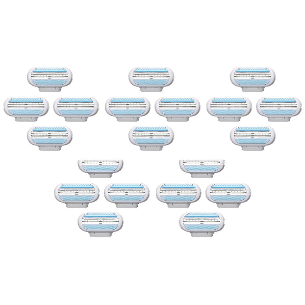 4-20PCS Women Razor Blades 3-Layer Safety Blade Shaver Head Hair Remover Replacement Head Female Shaving Blades for Venus Razor