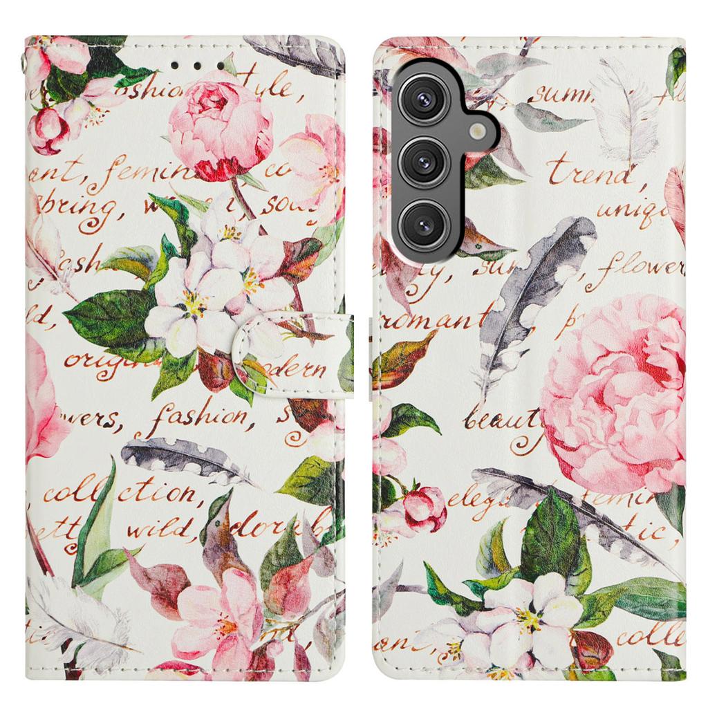For Samsung Galaxy A35 5G Wallet Phone Case PU Leather Flip Cover with Stand Card Holder Painted Design