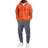 Men's Color Casual 2 Piece Set, Loose Hoodie with Pocket and Multi-Pocket Cargo Pants