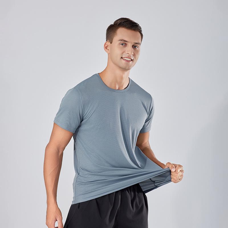 Unisex Quick-Dry Short Sleeve Running T-shirt - Solid Color Sportswear