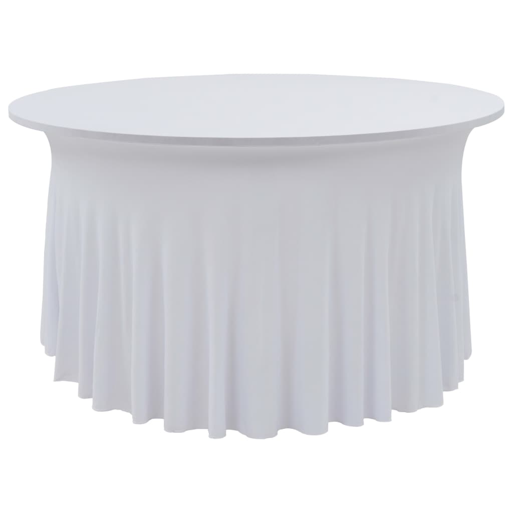 vidaXL 2 Stück Stretch-Tischdecken mit Rand Weiß 180 x 74 cm anti-blitz weiße