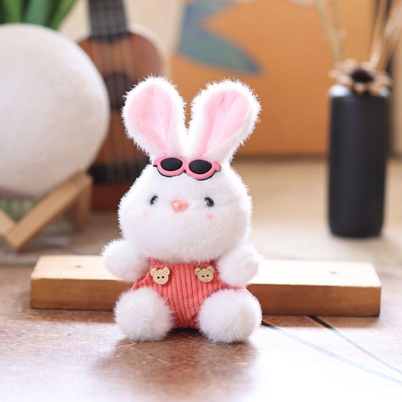 Wear Bunny Clothes Animal Plush Keychain Toy Stuffed Doll Backpack Pendants
