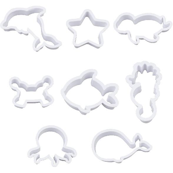 SUPERFINDINGS 8 Styles Plastic Cookie Cutters Ocean Cookie Cutters Polymer Clay Cutters Marine Animal Clay Cutter White Marine Life Cookies Fondant