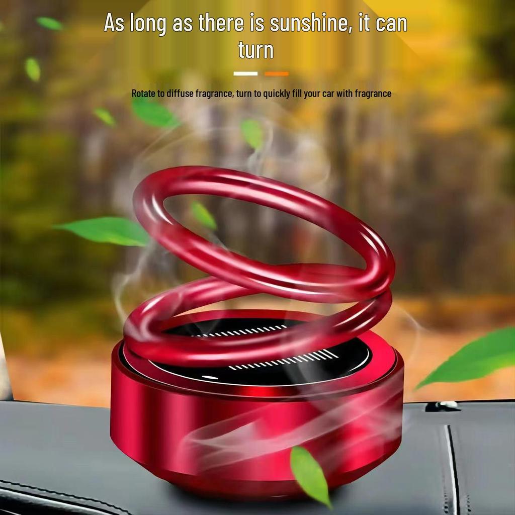Solar-Powered Rotating Aromatherapy Car Perfume Decoration - Long-lasting, Light Fragrance