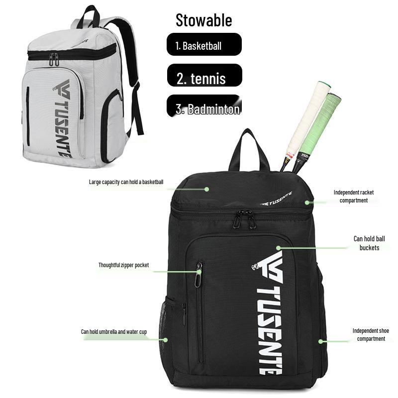 Unisex Lightweight Badminton Racket Bag with Shoe Compartment & Laptop Pocket - Large Capacity for Short-Distance Outdoor Travel