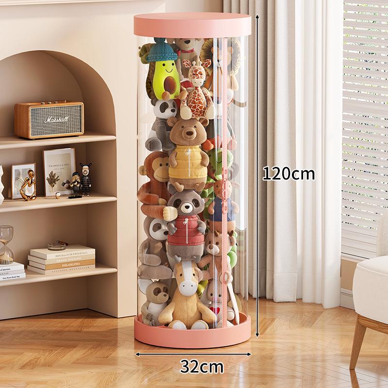 Large Capacity Transparent Toy Storage Bucket for Dolls and Plush Toys