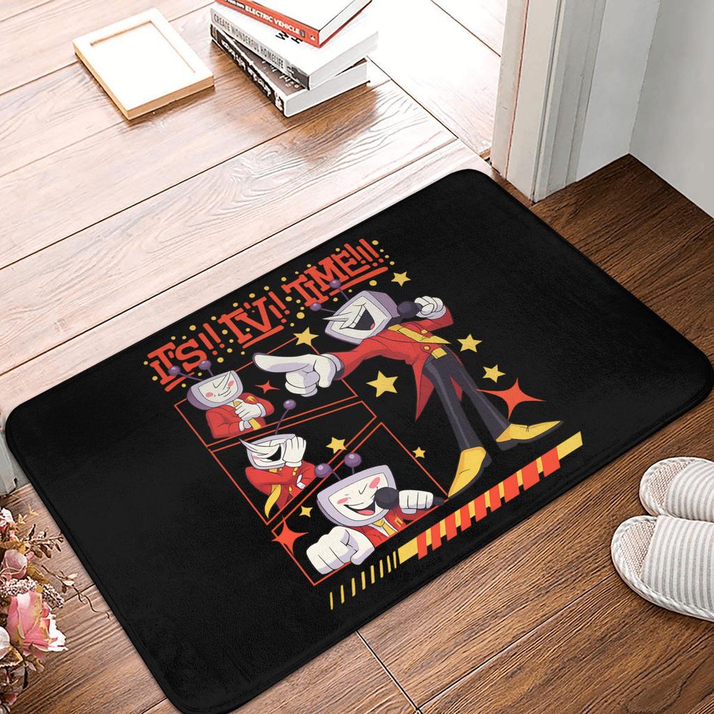 Tenna Deltarune Game Door Floor Bathroom Mats Anti-Slip Outdoor It's TV Time Meme Doormat Bedroom Balcony Entrance Carpet Rug