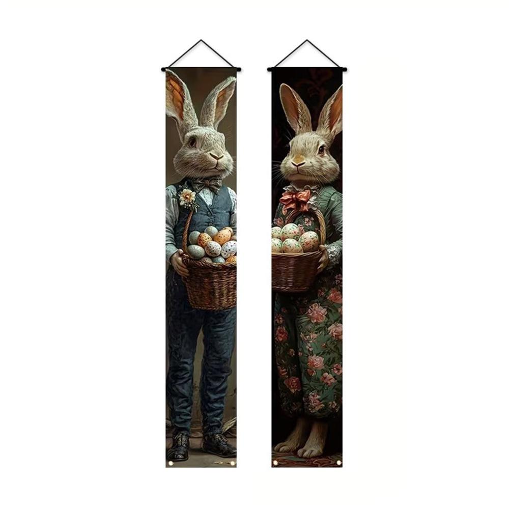 Polyester Happy Easter Couplet Vibrant Easter Door Decoration Easter Door Banners  Festive Home