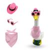 Porch Bird Clothes for 23 Inch Display with Coordinated Hat, Flower Glasses and Scarf for Patio or Entry Display