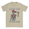 Valentinstag Skelett Ich liebe dich Rocker T-Shirt für Unisex Baumwolle Vintage T-Shirt Rundhals T-Shirts Kurzarm Kleidung Geschenkidee