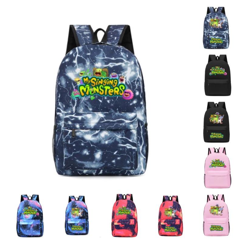 My Sing Monsters Game Style Backpack Load Reduction Waterproof Large Capacity