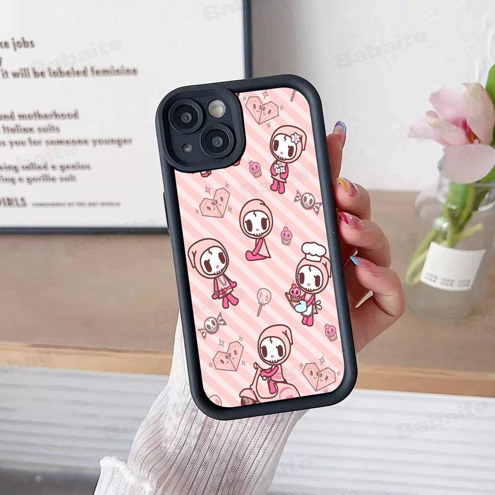 Japan Tokidoki For IPhone 17 Pro Max 16 15 14 13 12 11 Plus Black Soft Phone Cover