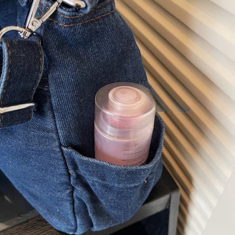 Bolsa tote de brim lavado de grande capacidade bolsa de ombro feminina