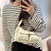Casual Shoulder Bags For Women Solid Color Waterproof Nylon Crossbody Bag Multi-pockets Underarm Bag Zipper Simple Messenger Bag