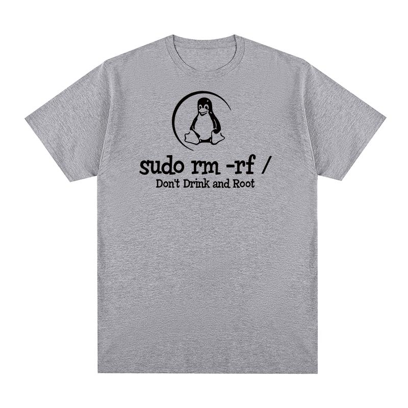 Linux Drink Root Sudo Rm Rf Funny Vintage Tshirt Programmer Programming Coding Coder Unisex T Shirt New Tee Tshirt Unisex Tops