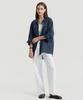 Delma W Linen Touch Semi-Wide Elastic Waist Pants - White