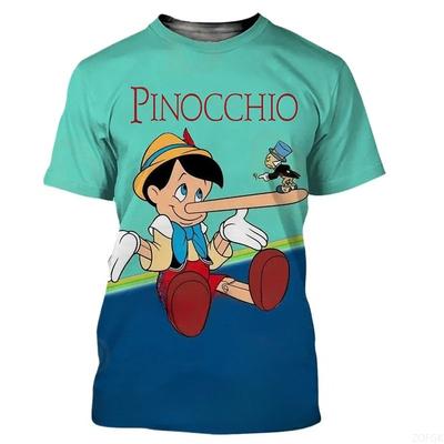 Pinocchio Animácia 3D Tlačené Módne Tričká pre Mužov a Ženy Pánske a Dámske Vrchné Časti Tričiek