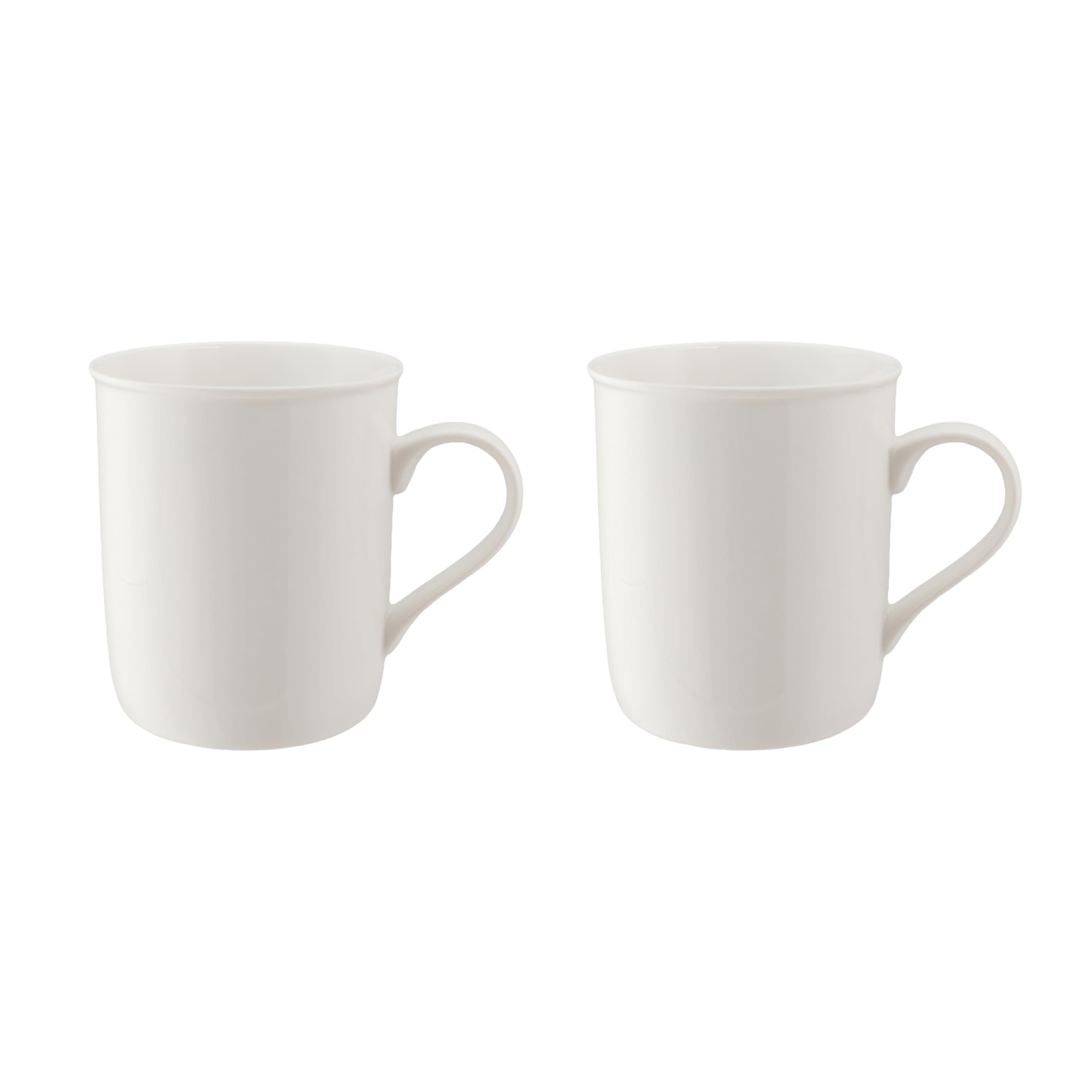 

Pair of 2 or 4 White Porcelain Stylish Easy to Microwave and Dishwasher Simple Reinforced Commercial Porcelain Cups Mugs, Cylindrical, (450ml), Hold, белый