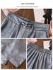 Women's Summer High-Waist Wide-Leg Ice Silk Pants - Chinese Style, Slimming, Plus Size, Casual and Breezy.