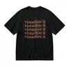 Women's T-shirt With Visualize It Graphic Unisex Black 100% Cotton Tops Summer