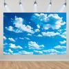 Blue Sky White Cloud Background Natural Landscape Home Party Decoration Backdrop Portrait Photography Banner Baby Shower Props