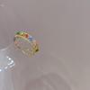 PANJBJ 925 Sterling Silver Multicolour Ring For Women Girl Hollow Out Zircon Sweet Romantic Jewelry Party Gift Dropshipping