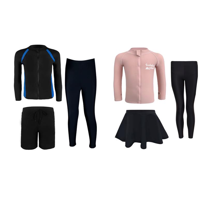 Kids' Long Sleeve Diving Swimsuit - Quick Dry, Sun Protection, Parent-Child Matching Beachwear for Boys & Girls