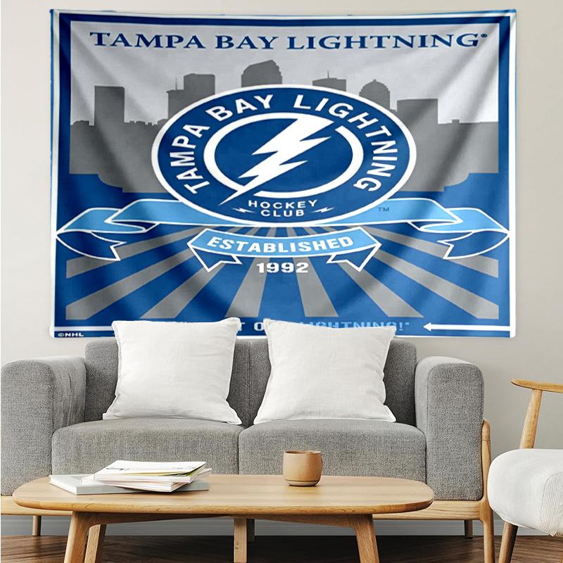 1PC Tampa Lightning Logo Tapestry Accessories Playroom Tapestry, for Bedroom,Livingroom, dormitory Room Wall Decor Fan Birthday Gifts