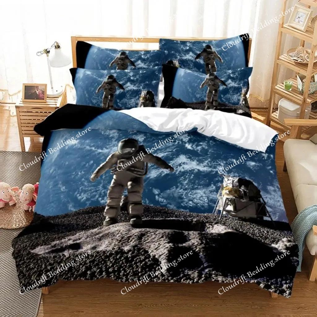 3D Digitaldruck Modedesign Astronaut Bettwäscheset, Queen Size Bettbezugsets