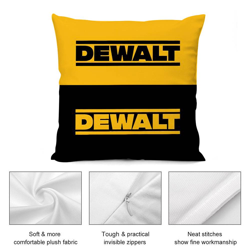Tool Box D-DeWalt Pillow Case Plush Fabric Soft Double Sided Print Sofa Cushion Cover Throw Pillow Covers