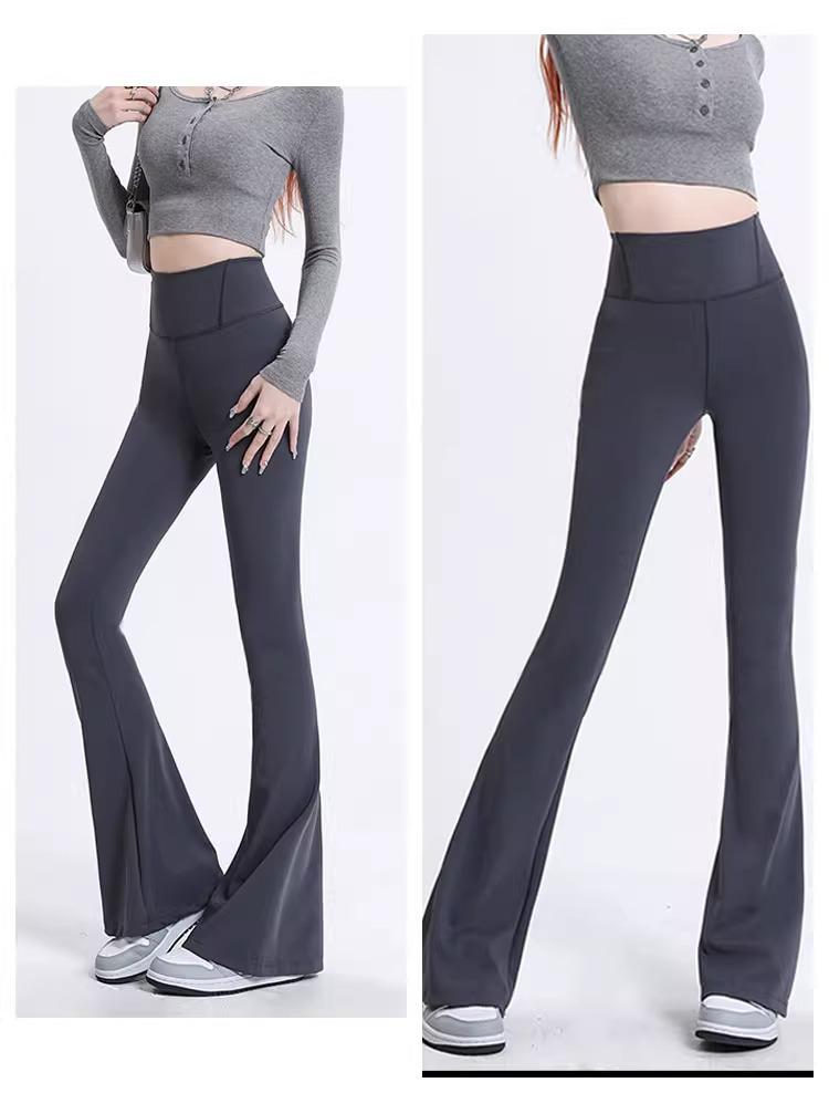 Sharkskin Women's Micro-Flare Pants: High-Waisted, Slimming, Tummy-Control, Butt-Lifting Yoga Base Layer, Ideal for Spring/Autumn.