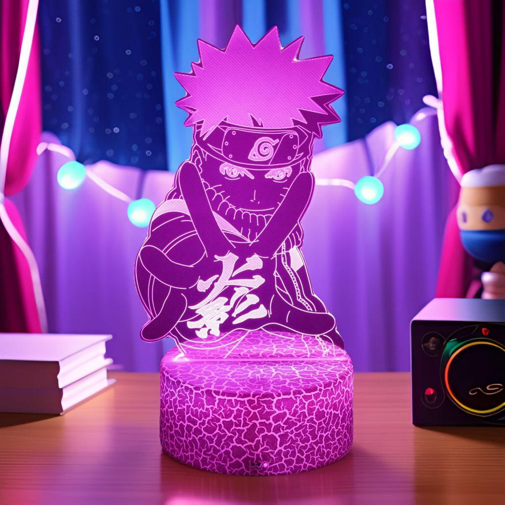 Naruto Anime Figures 3D Lamp Optical Lllusion Naruto Figurine Led Night Lights Color Changing Action Figure Model Doll Toys Gift
