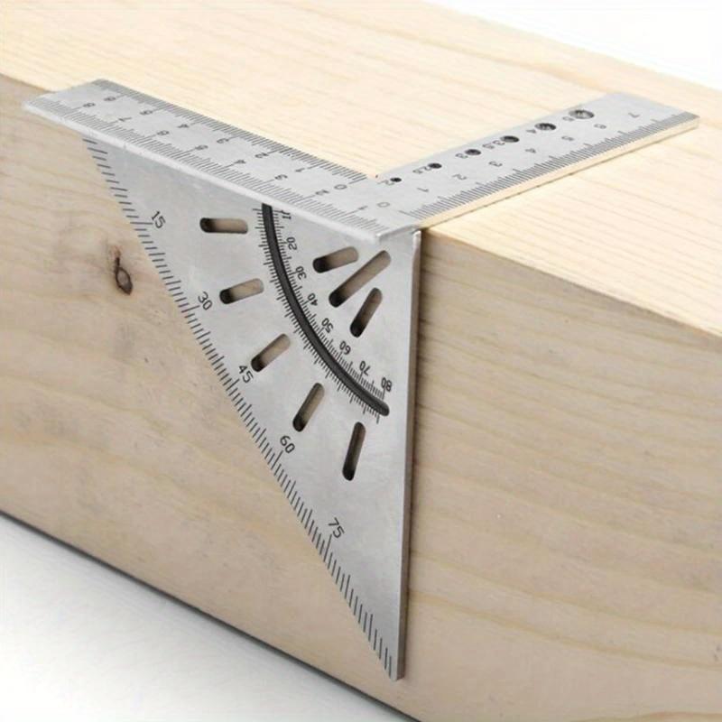 1pc Multifunctional Squre Ruler Triangle Ruler Right Angle Marking and Paralle Lines Indicating for Wood Carving Work