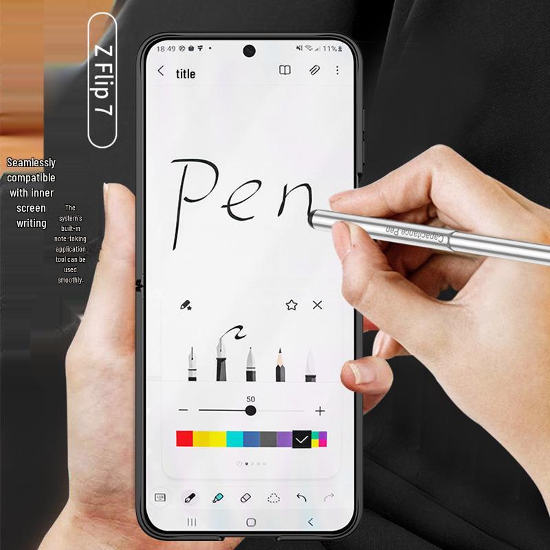 Samsung Z Flip7 Magnetisk Deksel med Penneholder & Beskyttende Skall for Flip6