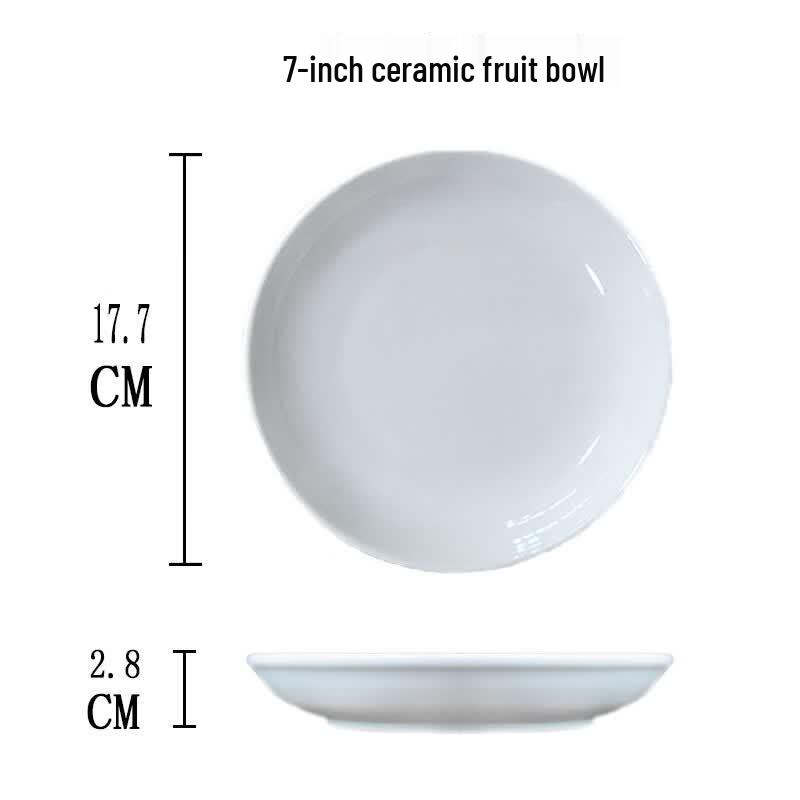 Classic White Ceramic Round Dinner Plate