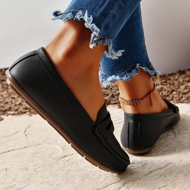 Flat Four Seasons Lightweight Casual Shoes Fashion One Foot Stirrup Women's Shoes Round Head Single Shoes