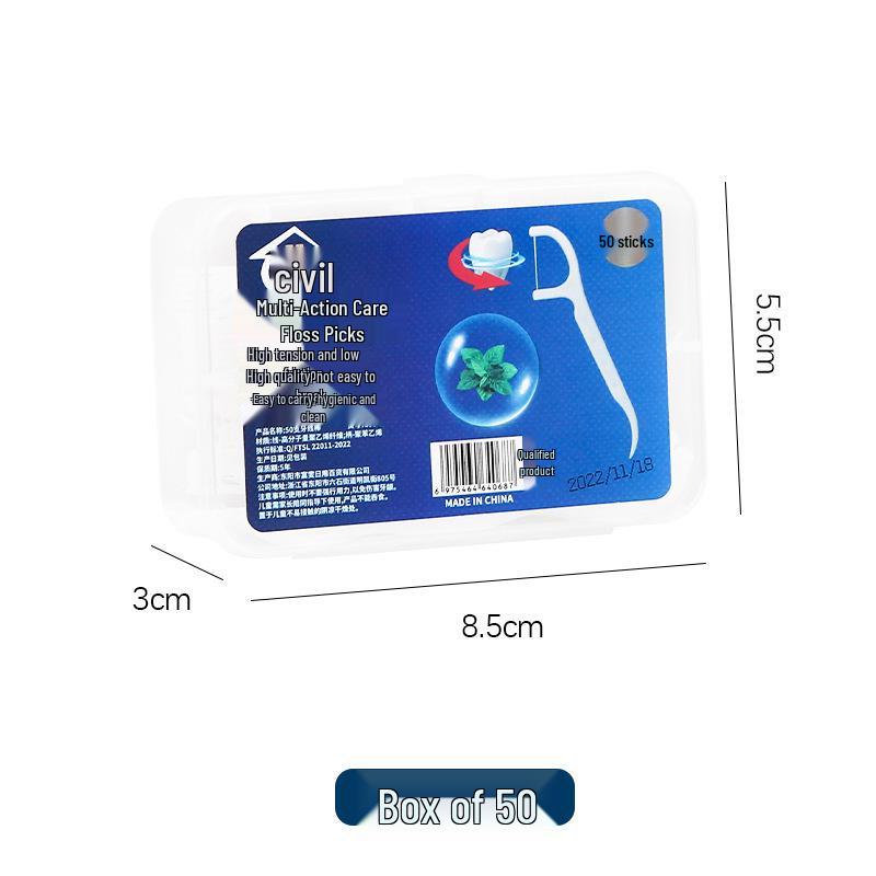 Newcomer 0.1: 50 Ultra-thin Portable Dental Floss Picks with Free Shipping