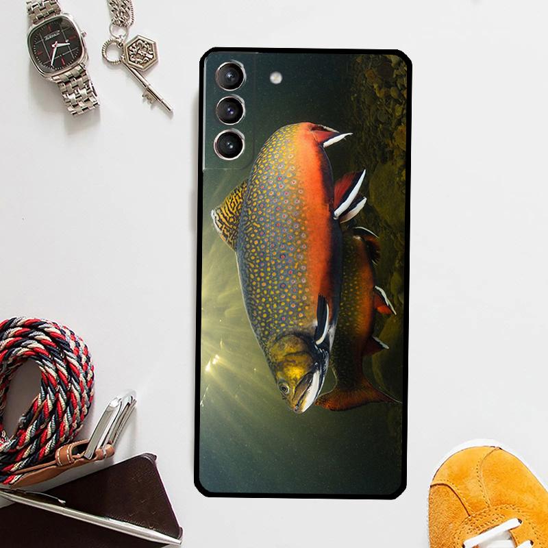 Trout Fish Fishing Case For Samsung Galaxy S25 S24 Ultra S20 S21 S22 S23 Plus S9 S10 S24 FE S25 FE Cover Coque