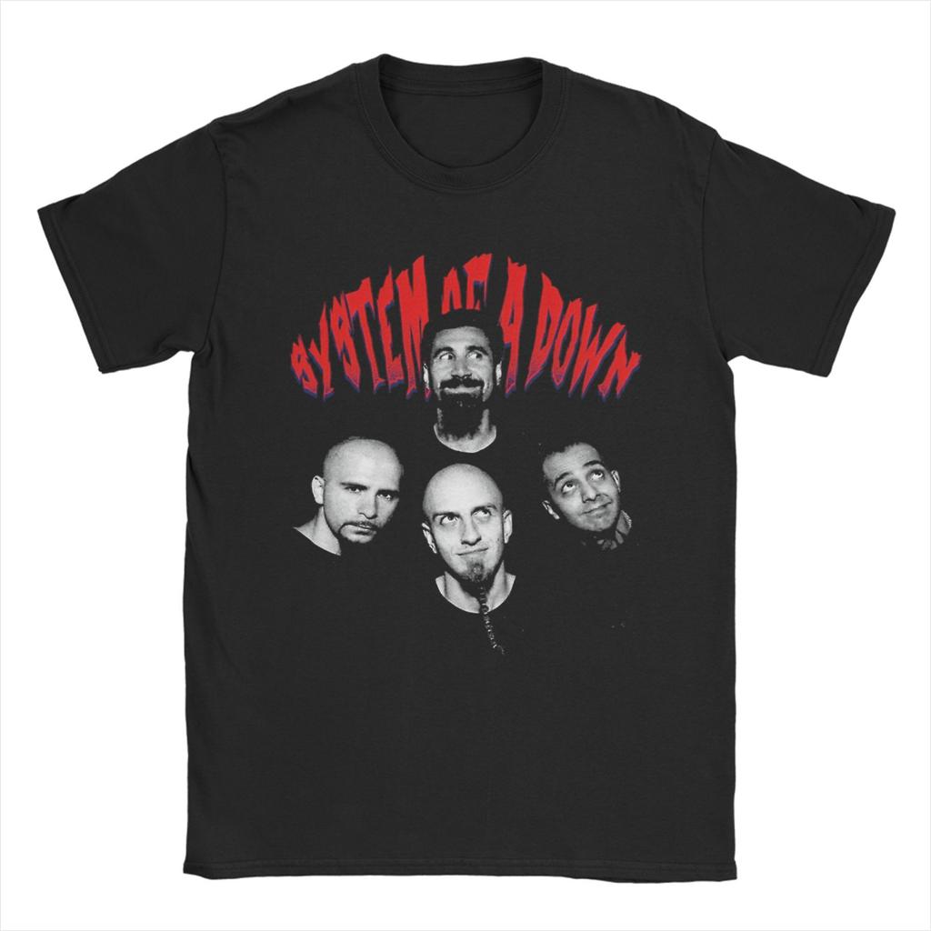 Herren SOAD System Of A Down Rock Musik Band T-Shirts 100% Baumwolle Top T-Shirts Sommer Kurzarm T-Shirt Rundhals T-Shirt Große Größe
