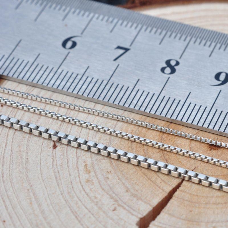 Real 925 Sterling Silver Box Chain for Jewelry Accessories Making Bracelet Necklace