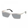 Off-White Sonnenbrille Rechteckig Halbrahmen Silbernes Gestell Und Grau Mit Silber Spiegellinse oeri095Rimini7272 Silber