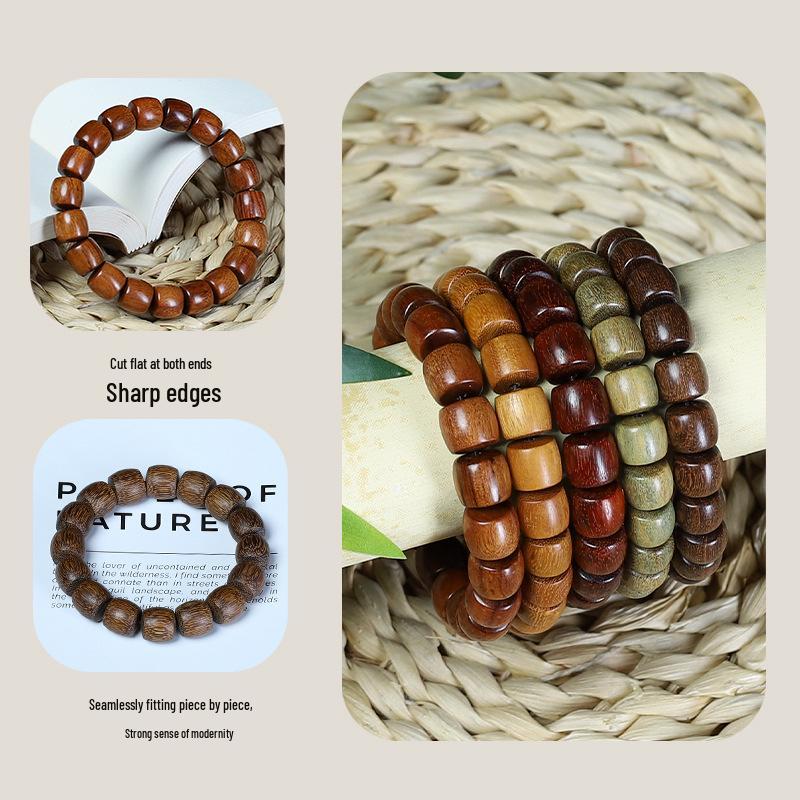 Unisex Handmade Green Sandalwood Bead Bracelet - Ethnic Style, Exquisite Design